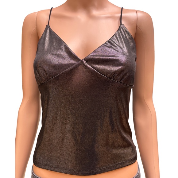 7 Day Wknd Metallic Brown Cami Top Large NWT - Picture 1 of 5